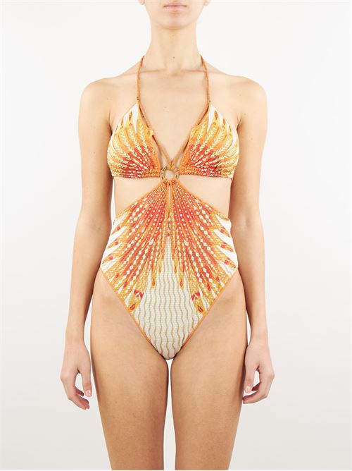 Cut-out one piece swimsuit with wings print and studs Pin Up PIN UP | Swimming suit | PE033I8